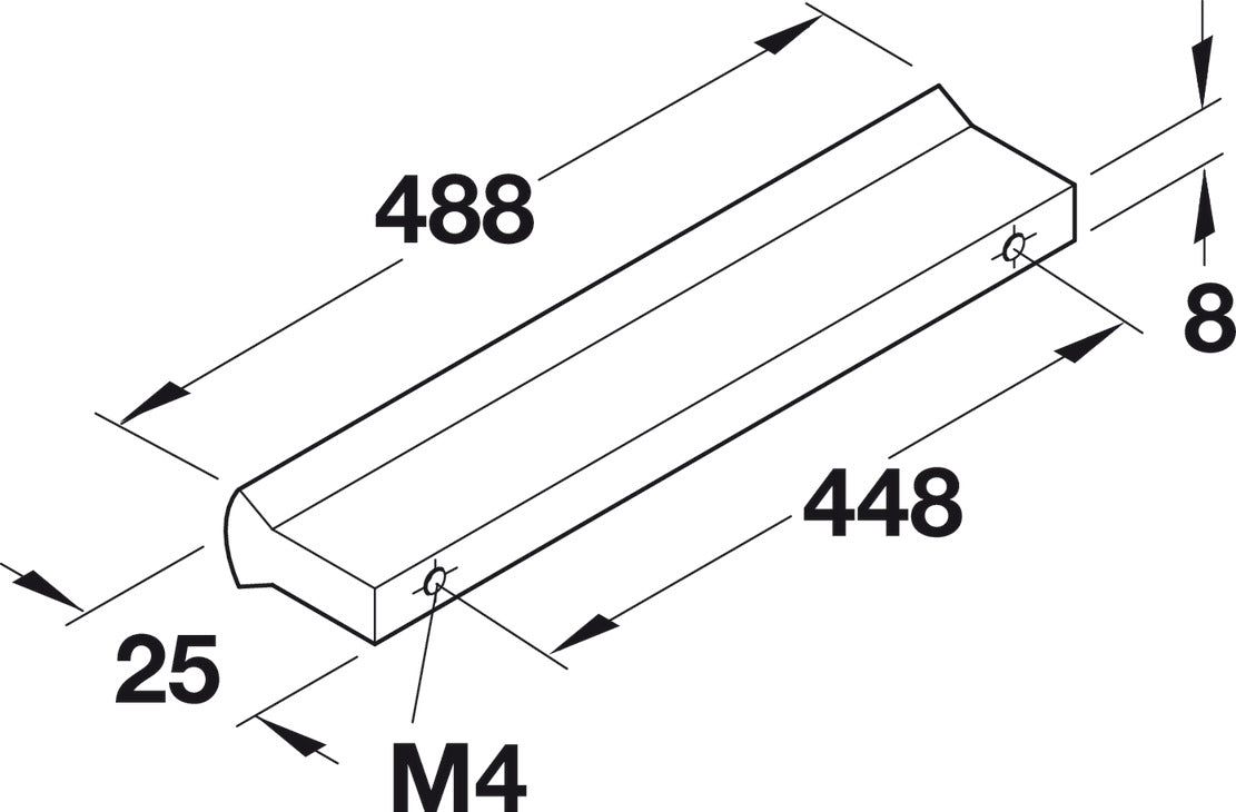 Häfele 103.89.901 Pull, Metropolitan, Matte Aluminum, 64 mm (2 1/2") CTC