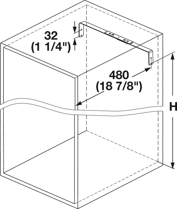 Häfele 549.60.901 Kesseböhmer - Pantry Frame, for LAVIDO Pantry Pull-Out, Top shelf storage: (32") 813 mm