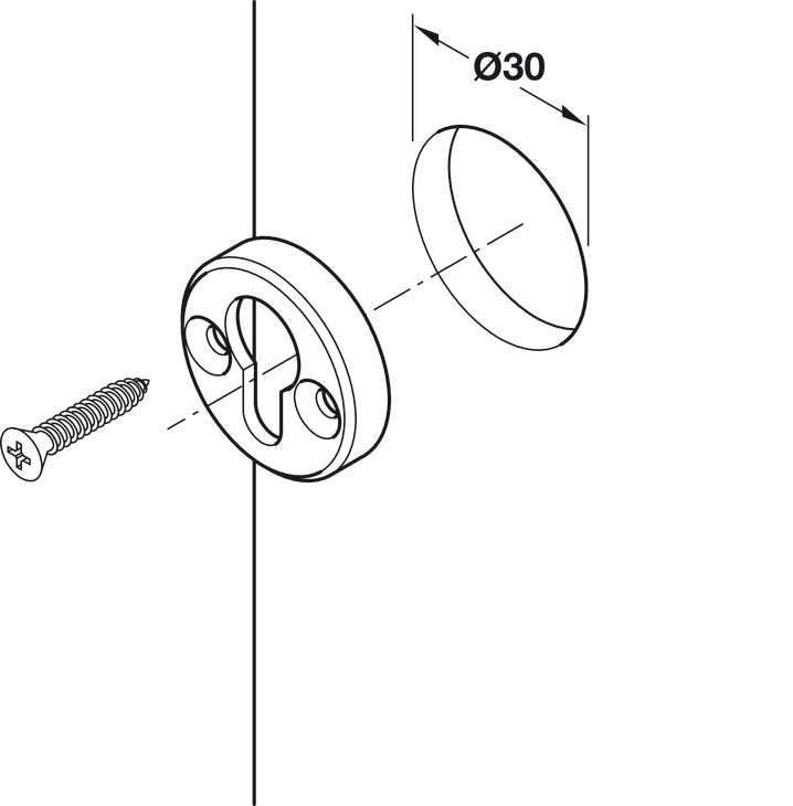 Häfele 271.61.307 Keyhole Fitting, Bed Connector, For drilled holes, Steel, unfinished