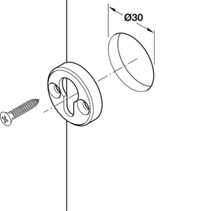Häfele 271.61.307 Keyhole Fitting, Bed Connector, For drilled holes, Steel, unfinished