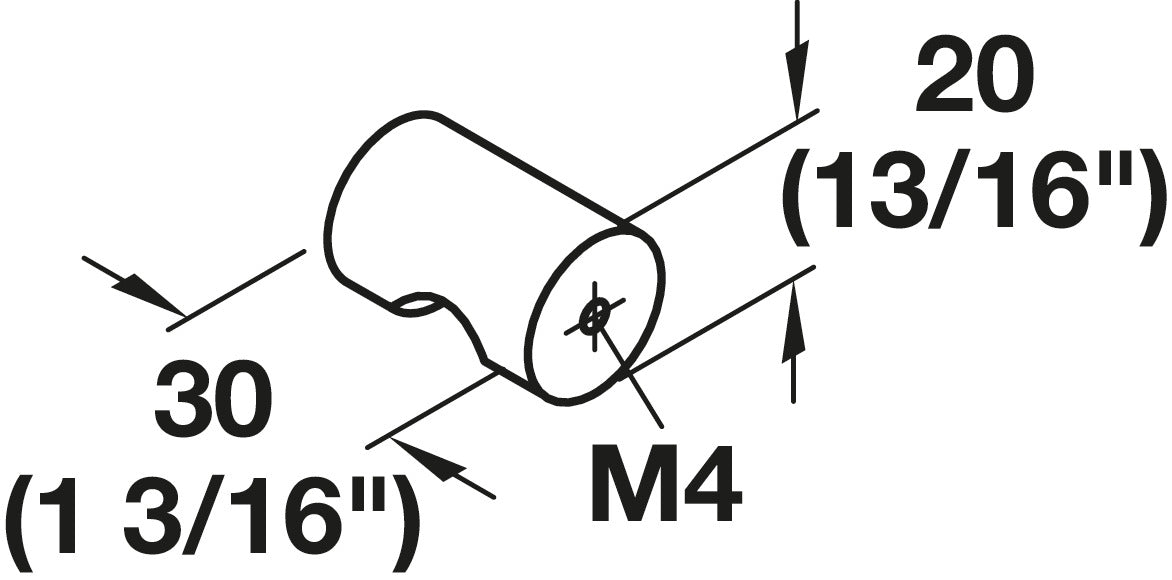 Häfele 491.52.760 Knob, Capital, Stainless Steel, ⌀12 mm (1/2")