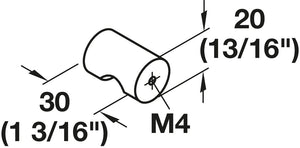 Häfele 491.52.760 Knob, Capital, Stainless Steel, ⌀12 mm (1/2")