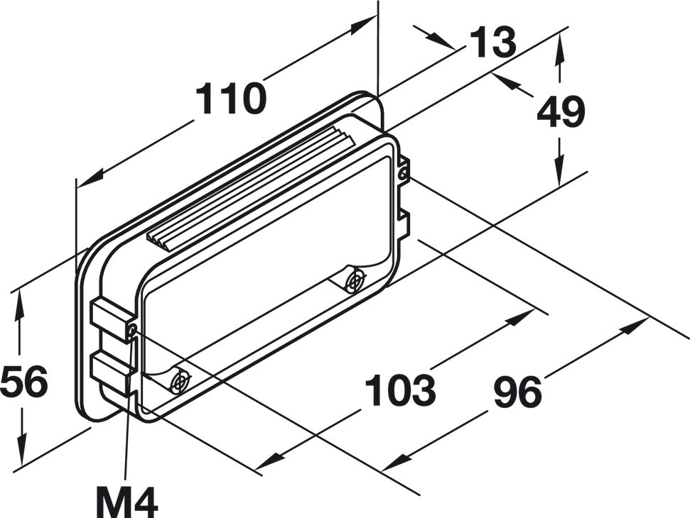 Häfele 155.00.540 Inset Handle, 96 mm (3 3/4") CTC, Zinc, Matte nickel