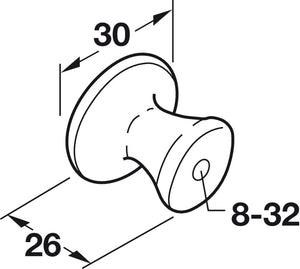 Häfele 110.93.472 Knob, Keystone, Zinc, antique satin brass