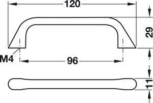 Häfele 102.42.618 Pull, Zinc, 96 mm (3 3/4") CTC