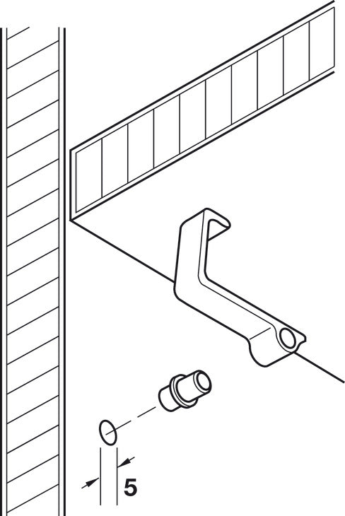 Häfele 282.43.101 Shelf Support, Ø5 mm, Steel, load-bearing capacity 75 lbs, with lip, Bronzed
