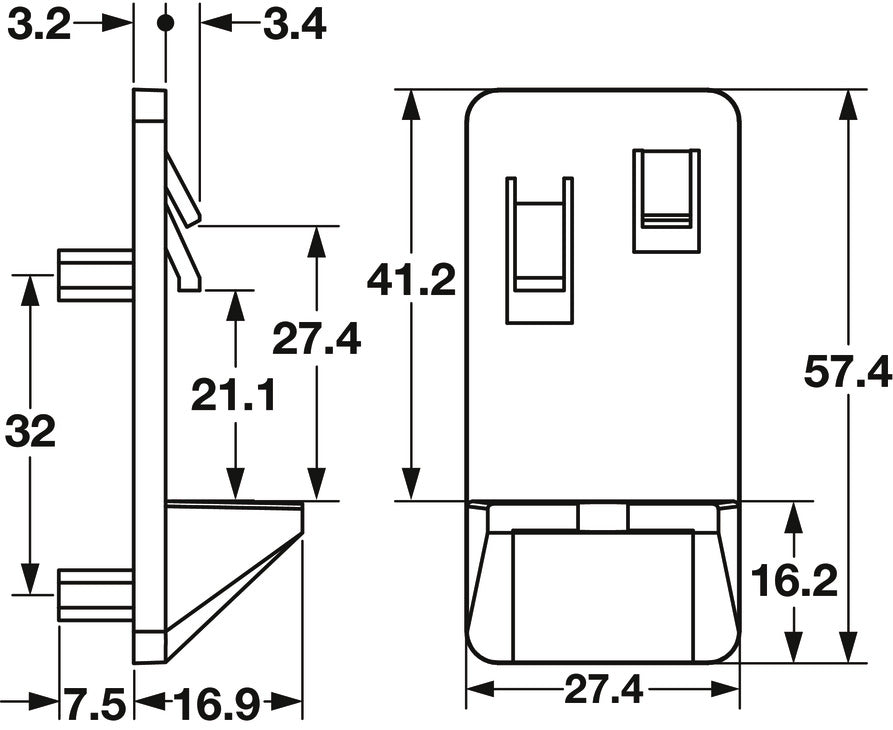 Häfele 282.47.403 Shelf Support, Heavy Duty, Ø5 mm, Double pin for 32 mm locks, 3/4" or 1" shelves, Transparent