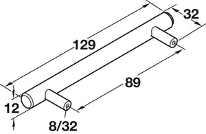 Häfele 155.99.042 Bar Pull, Cosmopolitan, Steel, Matte black, 320 mm (12 5/8") CTC, M4 thread