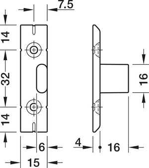 Häfele 262.49.366 Pacofix - SF, Hook-On Frame Component, Black, for use with Varianta screws