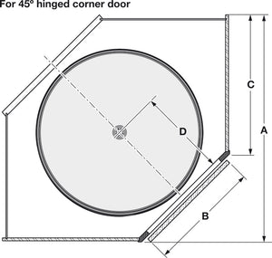 Häfele 542.96.705 Lazy Susan Set, Full Circle, Plastic, Two-Tray, Ø32", white 1, set