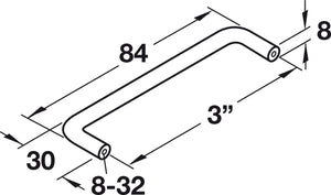 Häfele 116.07.238 Wire Pull, Essentials, Steel or Brass, Steel, Polished chrome, 101 mm (4") CTC