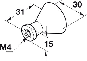 Häfele 136.79.620 Knob, Brass, Satin nickel, Ø22 mm (7/8")