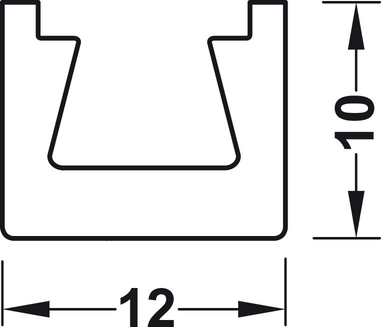 Häfele 261.30.030 Rail, with Dovetail Groove, Un-drilled