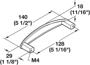 Häfele 110.18.057 Pull, Americana, Zinc, Stainless Steel Look, 288 mm (11 5/16") CTC