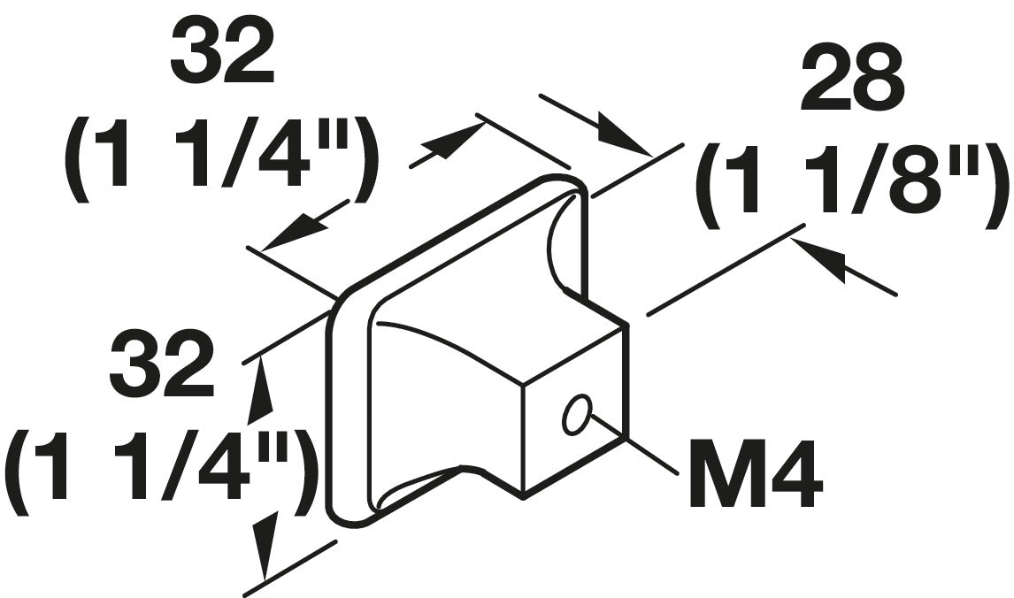 Häfele 491.54.021 Knob, Capital, Zinc, 32 x 32 mm (1 1/4" x 1 1/4")