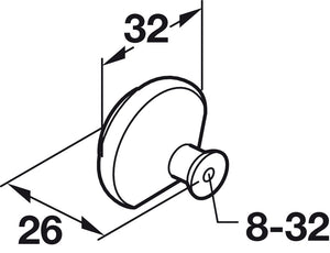 Häfele 110.93.682 Knob, Keystone, Zinc, satin nickel