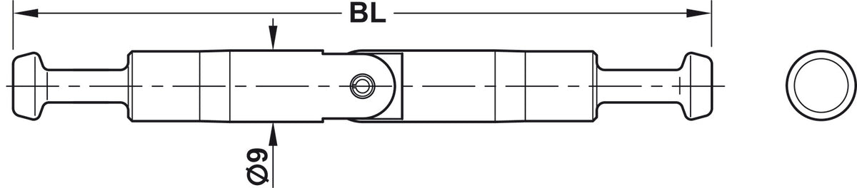 Häfele 262.87.951 Mitre-Joint Connector, Maxifix system, with joint, for twin mounting, Bolt length: 88 mm
