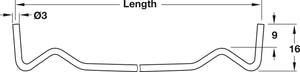 Häfele 282.71.703 Swedish-Type Shelf Support, Ø3 mm, Length: 160 mm