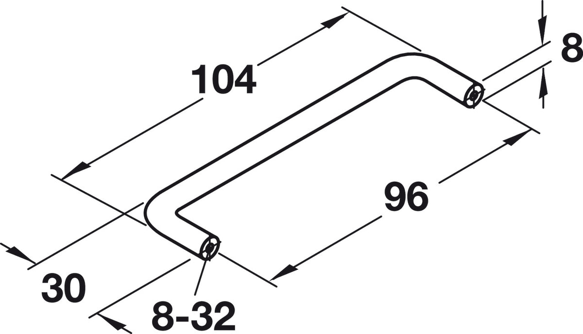 Häfele 116.07.639 Wire Pull, Essentials, Steel or Brass, Steel, Brushed nickel, 101 mm (4") CTC