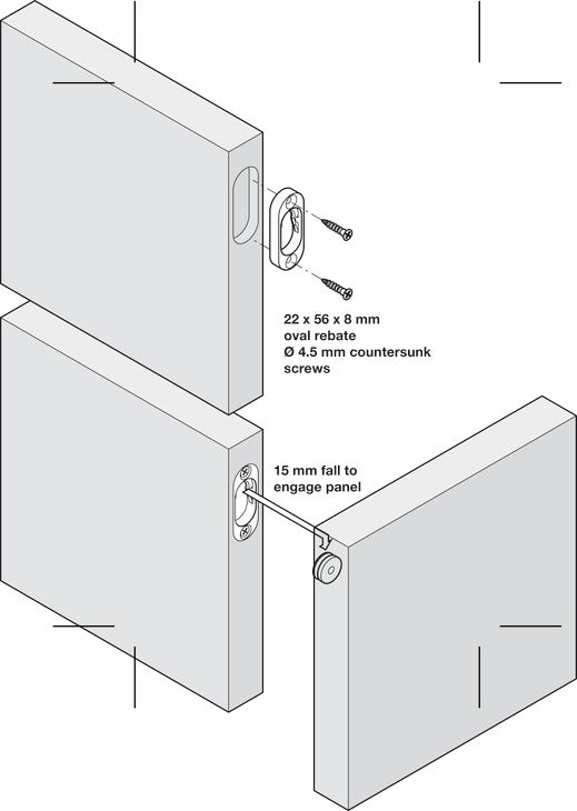 Häfele 262.94.014 Panel Connector, Button-fix™ Type 1 Flush Fix, for Parallel Panels, Type 1 flush fix