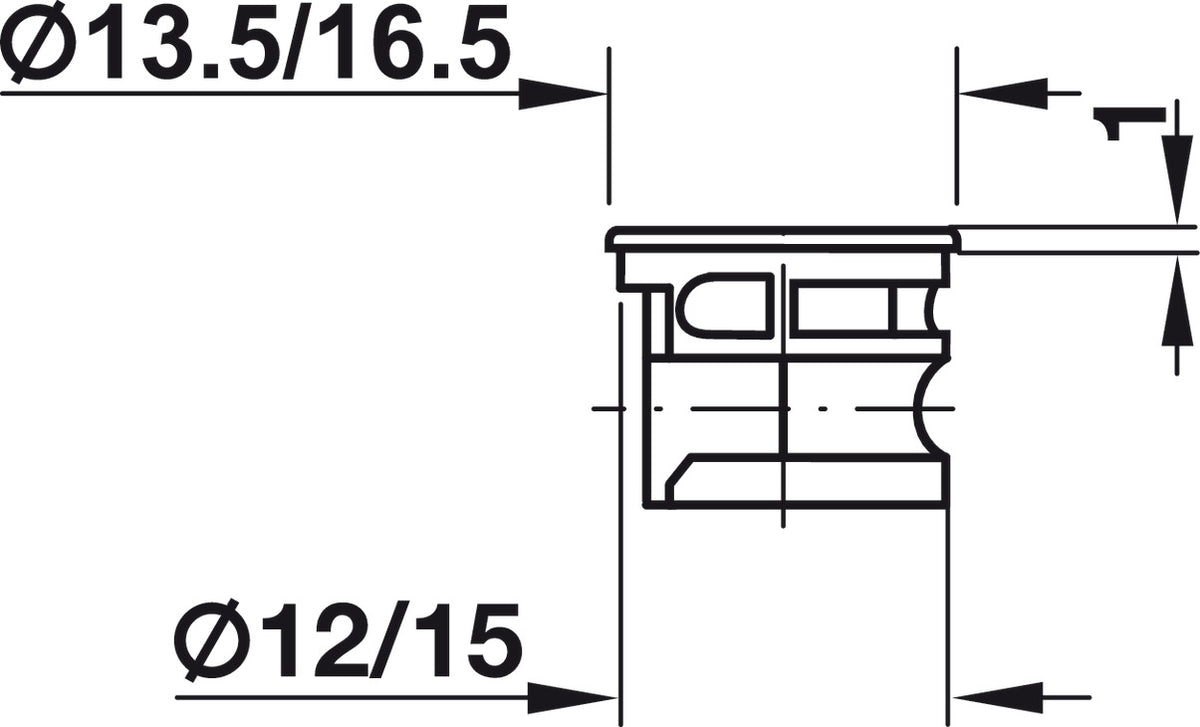 Häfele 262.25.035 Connector Housing, Minifix® 15, Bright