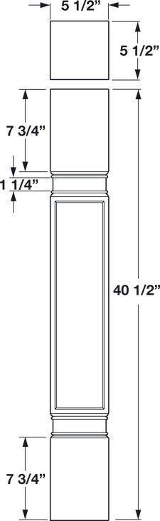 Häfele 635.74.470 Wood Post, H x W x D: 1028 x 140 x 140 mm (40 1/2" x 5 1/2" x 5 1/2"), Oak