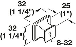 Häfele 110.93.962 Knob, Keystone, Zinc, satin pewter