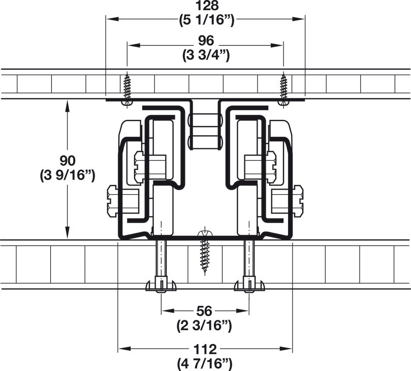 Häfele 421.50.830 Top/Bottom Mounted Cabinet Slide, FR 777A, Full Extension, 440 lbs Weight Capacity, (35 3/8") 900 mm installed length