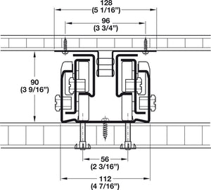 Häfele 421.50.821 Top/Bottom Mounted Cabinet Slide, FR 777A, Full Extension, 440 lbs Weight Capacity, (17 3/4") 450 mm installed length