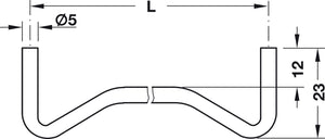 Häfele 282.73.716 Swedish-Type Shelf Support, Ø5 mm, For concealed mounting of grooved shelves, Length: 224 mm