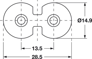 Häfele 261.98.720 Miter Joint Connector, Minifix® Ixconnect, White