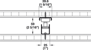 Häfele 421.50.821 Top/Bottom Mounted Cabinet Slide, FR 777A, Full Extension, 440 lbs Weight Capacity, (17 3/4") 450 mm installed length
