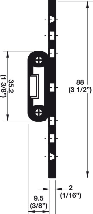 Häfele 408.11.505 Ball Bearing Slide, for Pocket Door RP 42/60, Length 504 mm (20"), retraction 424 mm (16 3/4")