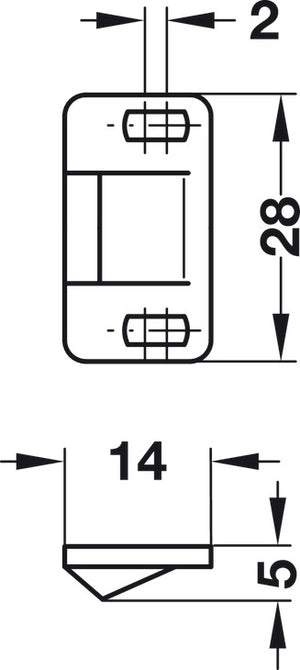 Häfele 243.15.700 Roller Catch, Screw-Mounted, White