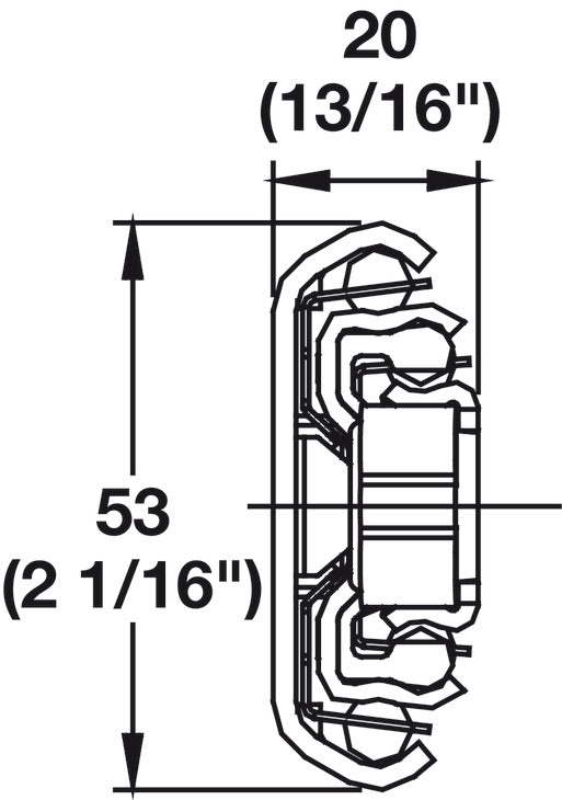 Häfele 422.05.005 Accuride - Heavy Duty Side/Bottom Mounted Slide, C3634, 1"Overtravel, 200 lbs Weight Capacity, D Pack; 20", Model C3634 - 20D