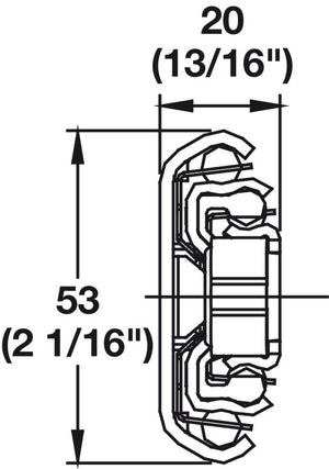 Häfele 422.05.005 Accuride - Heavy Duty Side/Bottom Mounted Slide, C3634, 1"Overtravel, 200 lbs Weight Capacity, D Pack; 20", Model C3634 - 20D