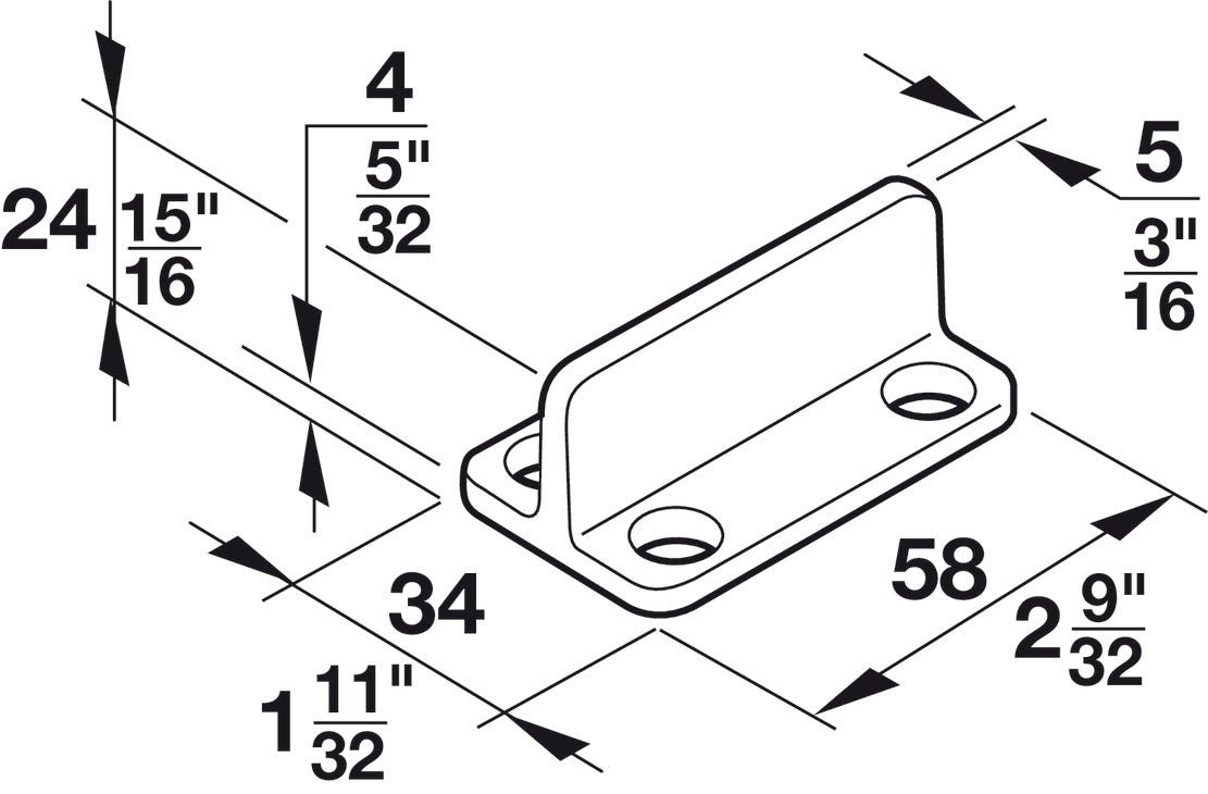Häfele 407.01.997 Lower Guide, For Door Weight: 80 kg (176 lbs.), HAWA Wood Sliding Door Hardware Accessory