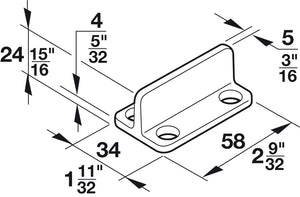 Häfele 407.01.997 Lower Guide, For Door Weight: 80 kg (176 lbs.), HAWA Wood Sliding Door Hardware Accessory