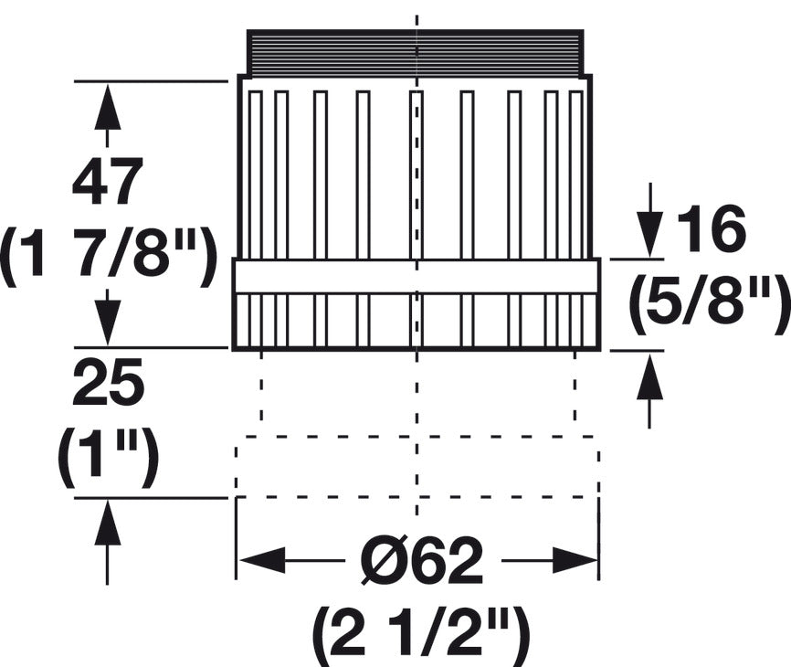 Häfele 635.06.009 Leveler, Ø60 mm Component System, Press-fit, offers +1" of adjustment