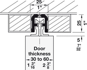 Häfele 404.36.904 Upper Guide, With Brush Strip, Straightaway 115, Aluminum