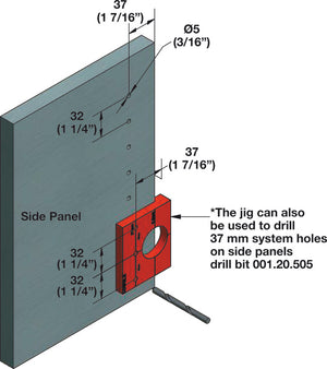 Häfele 001.25.638 Rafix Installer Kit, with System Holes