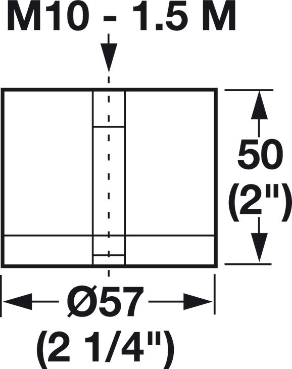 Häfele 635.06.026 Threaded Insert, M10, Ø60 mm Component System