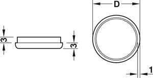 Häfele 650.22.073 QuickClick Glide, for Press Fitting Ø 20–50 mm, For smooth floors, Ø 30 mm
