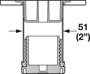 Häfele 792.01.082 TAG - Adjustable Foot, Omni Track®, Ø51 mm, 228 mm, matte aluminum