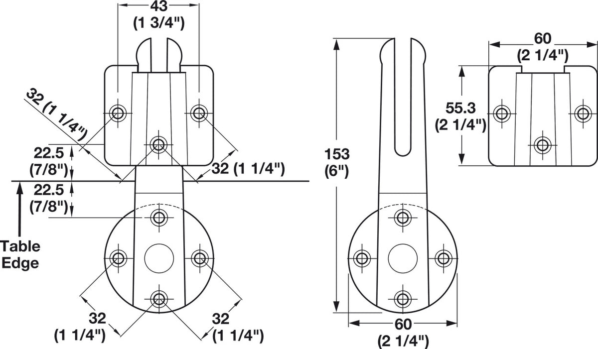 Häfele 642.42.900 Table Top Connector, "Click Catch", For connecting tables, table tops, chairs, beds, etc., steel galvanized, installation height: 9 mm