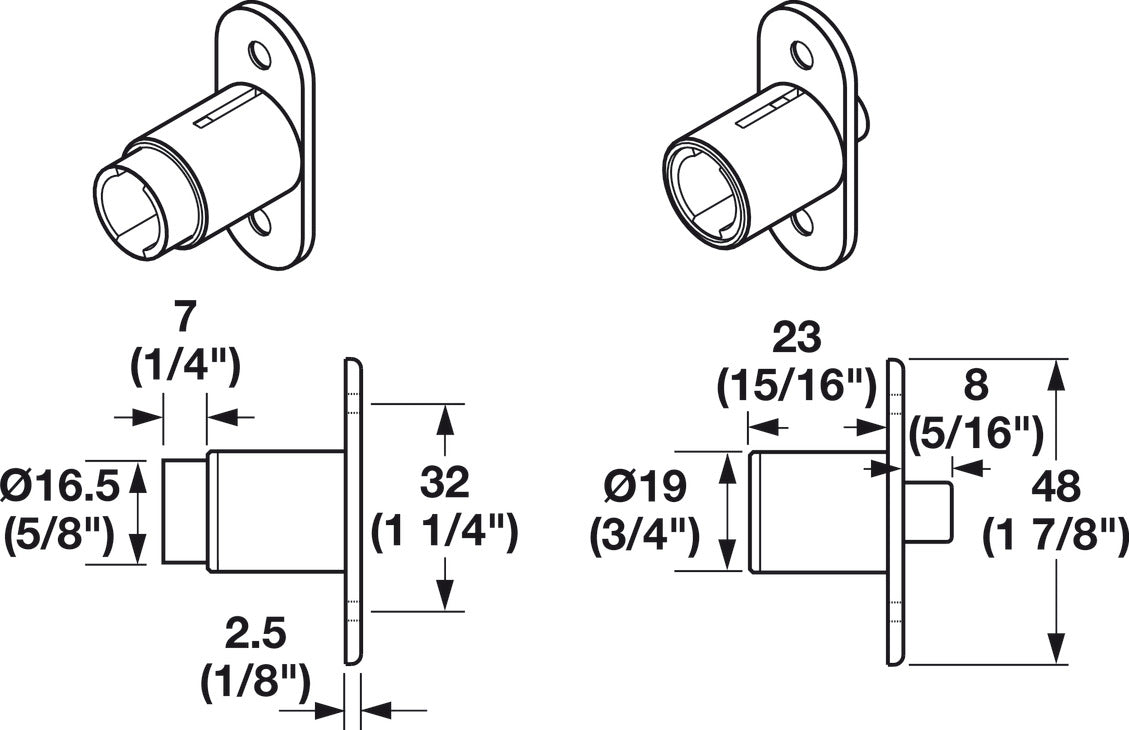 Häfele 234.65.000 Timberline - Push-Button Lock, for all Cores, modular removable core locking system
