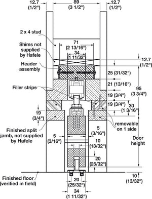 Häfele 940.94.005 Pocket Door Framing Kit, Futura, Type V
