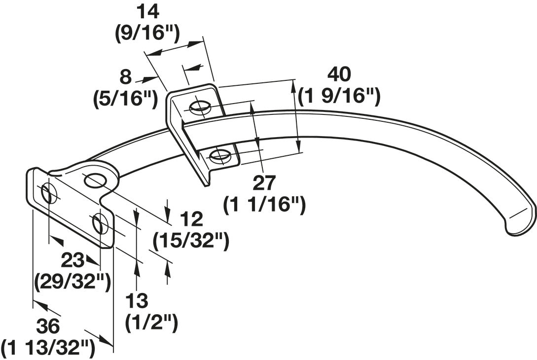 Häfele 371.32.700 Lid Stay, Door Restraint, Mounting: Right hand