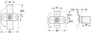 Häfele 235.08.054 Timberline - Cam Lock Body, with Outward-Offset Cam, modular removable core locking system, Vertical installation door, 180°