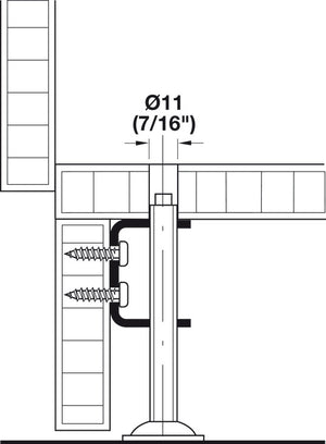 Häfele 637.07.004 Threaded Bracket, M10, For levelers or casters, steel, galvanized